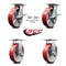 Service Caster 8 Inch Red Poly on Cast Iron Caster Brakes/Swivel Locks and 2 Rigid SCC, 2PK SCC-35S820-PUB-RS-SLB-BSL-2-R-2 - alternate 5
